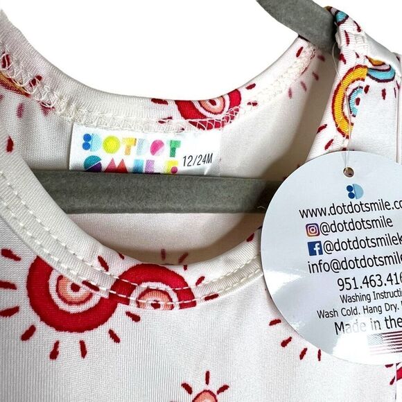 NEW Dot Dot Smile White Sun and Swirl Tank Dress 12-24 Months - Picture 4 of 6